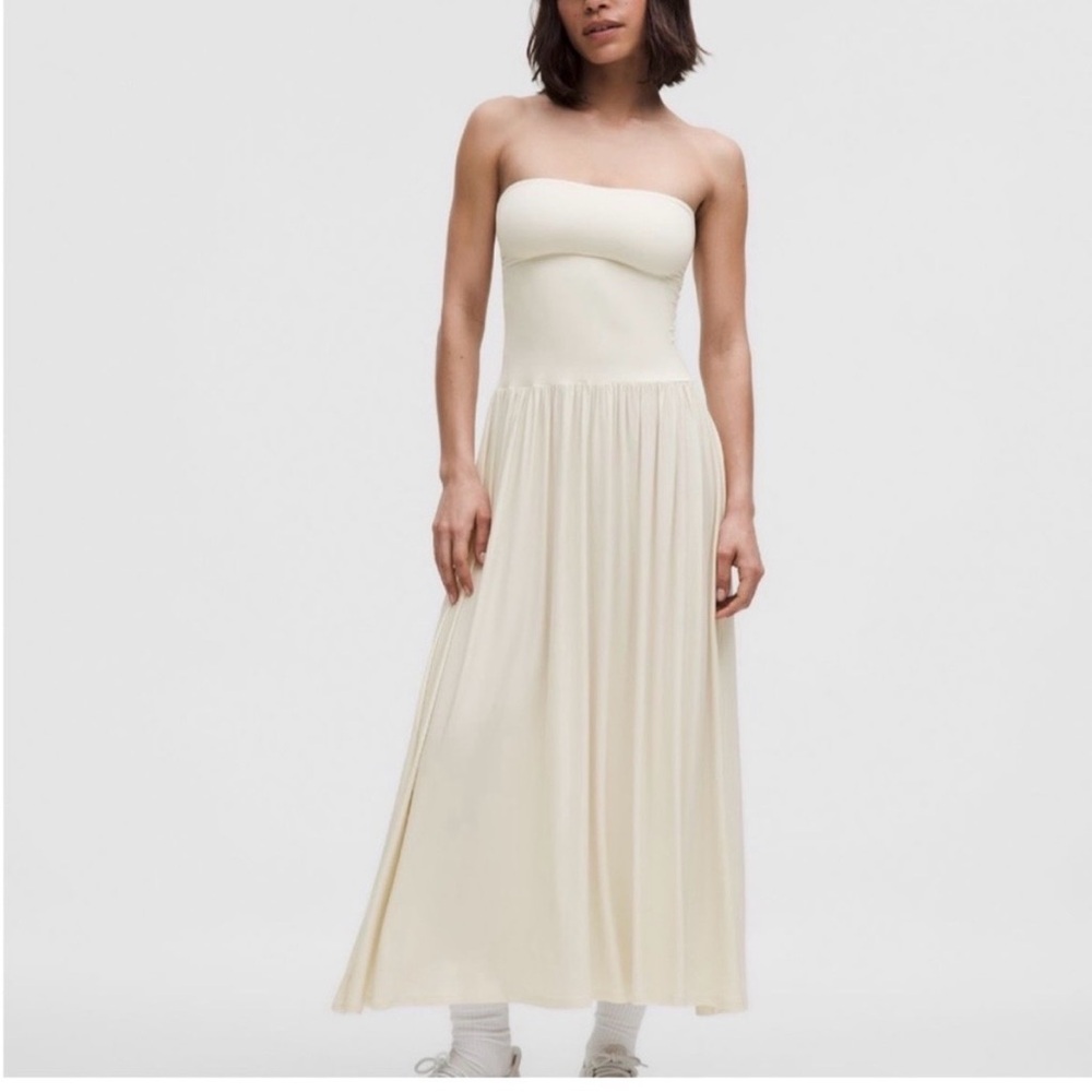 Lululemon Athletica Cream Strapless Dress